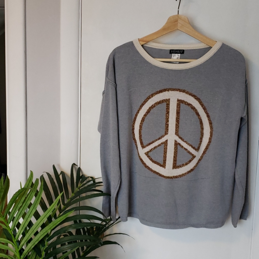 Venus/Peace Symbol Sweater sz S